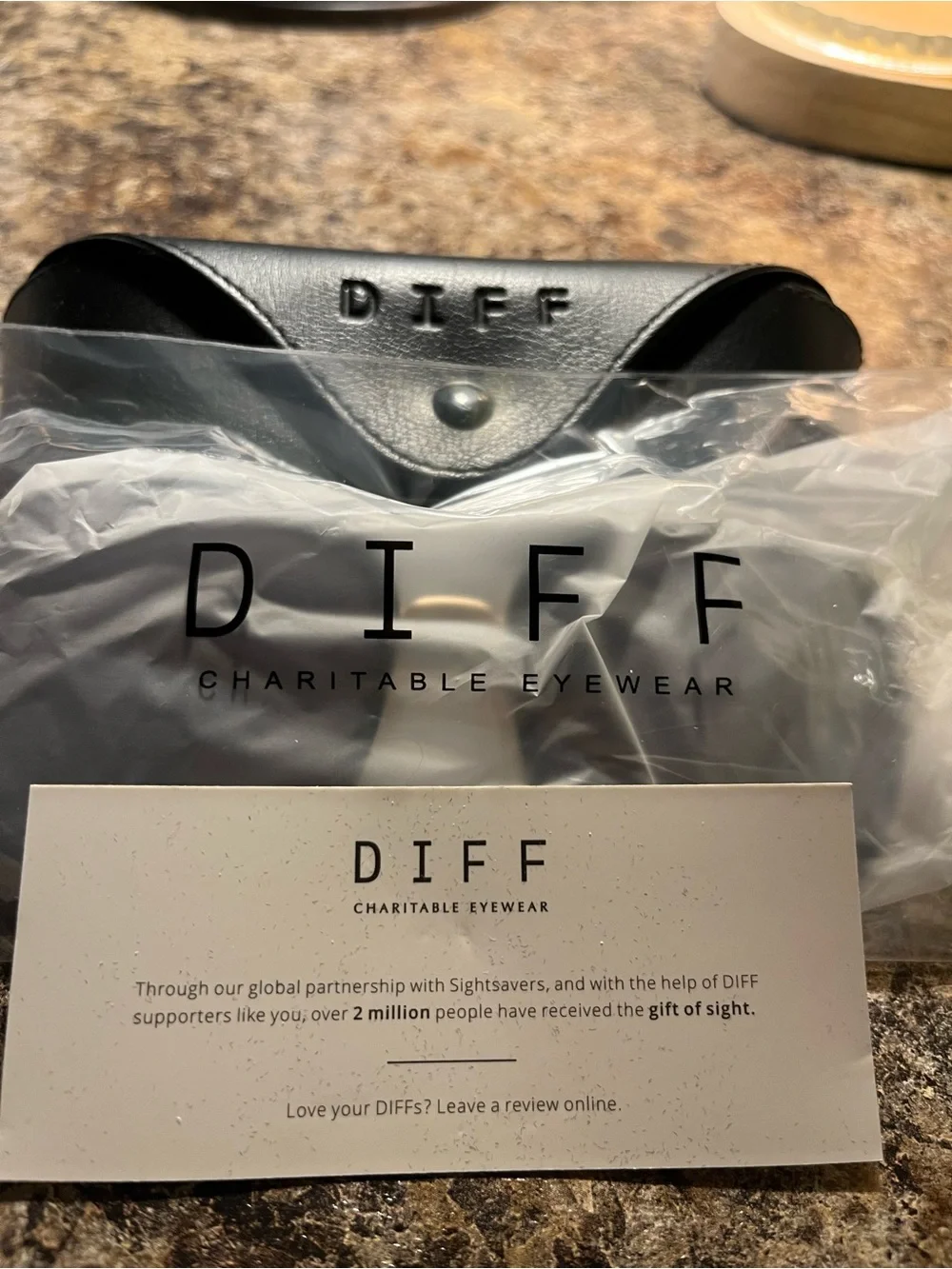 Diff Eyewear Black Square Sunglasses with Gold Temples